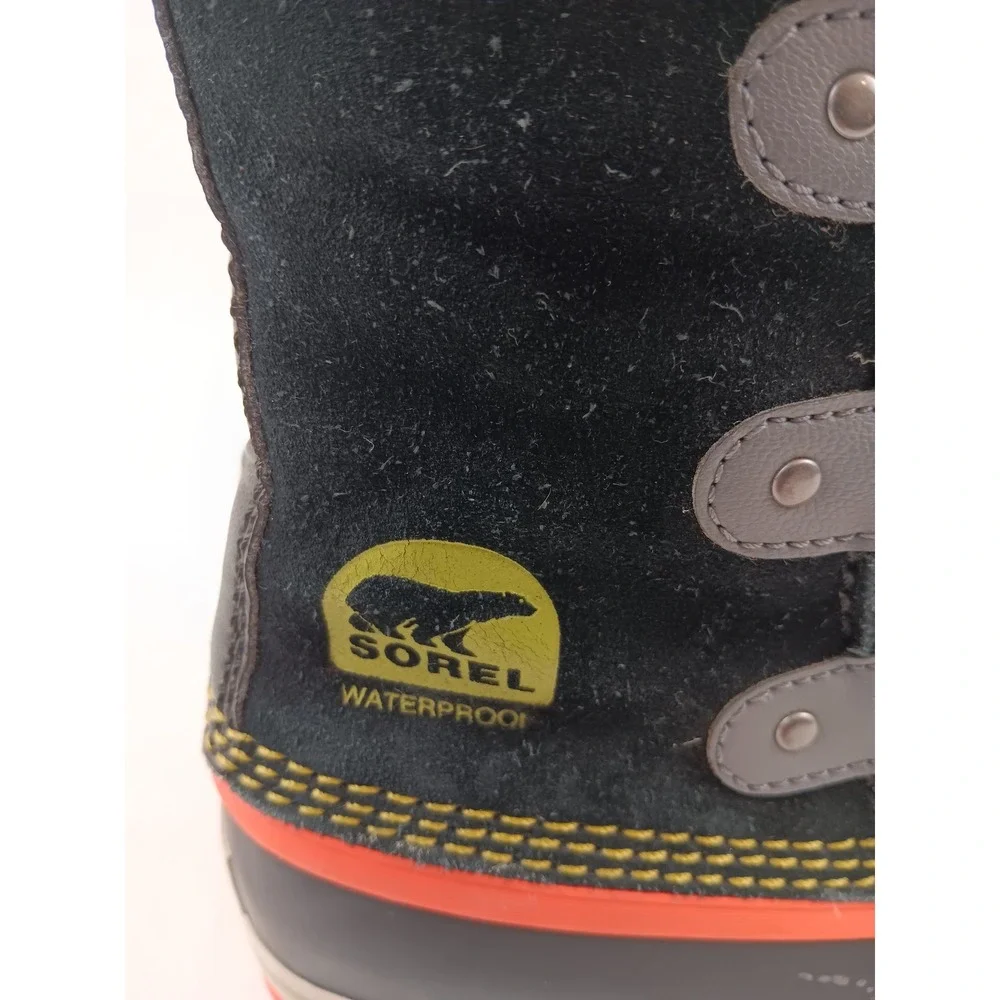 Sorel Winter Carnival Waterproof Snow Boots Women's Size 2 Youth Black Orange‎